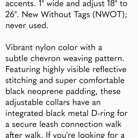 NEW Alcott Martingale Dog Collar Large Blue Reflective Stitching Neoprene - Picture 9 of 10